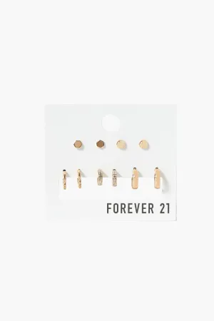 Forever 21 Women's Assorted Hoop & Stud Earrings Set Gold Forever 21