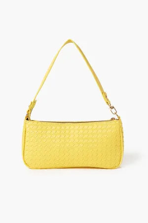 Forever 21 Women's Basketwoven Baguette Bag Yellow Forever 21