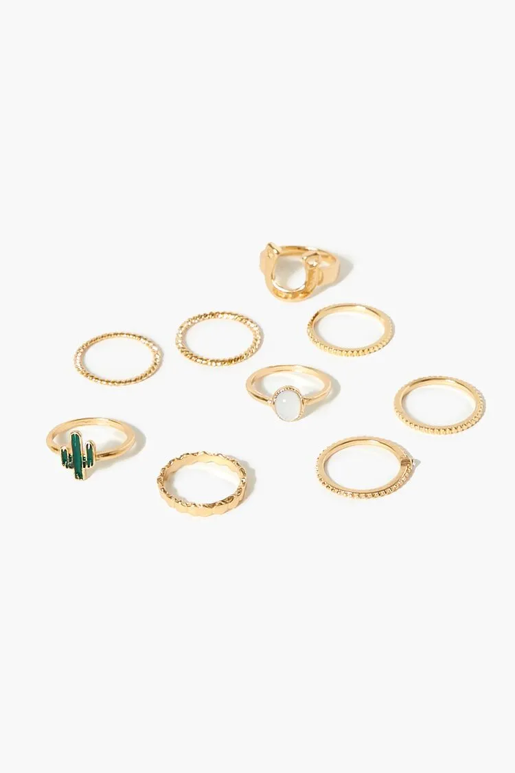 Forever 21 Women's Cactus Ring Set Gold Forever 21