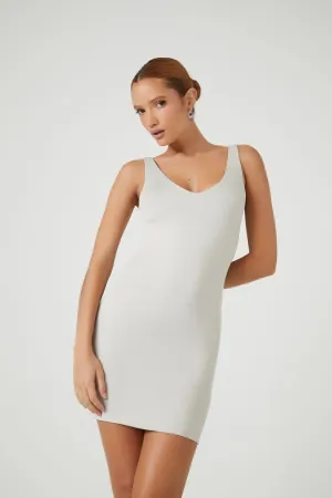 Forever 21 Women's Contour V-Neck Mini Dress Silver Forever 21