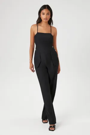 Forever 21 Women's Crisscross Cami Straight-Leg Jumpsuit Black Forever 21