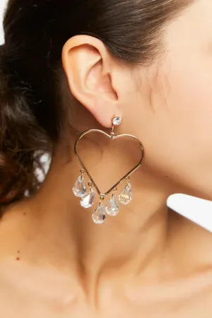 Forever 21 Women's Cutout Heart Chandelier Earrings Gold Forever 21
