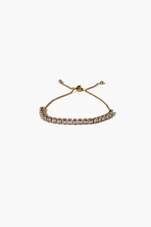 Forever 21 Women's CZ Pull Cord Bracelet Clear/Gold Forever 21