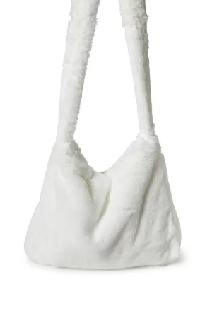 Forever 21 Women's Faux Fur Crossbody Bag White Forever 21