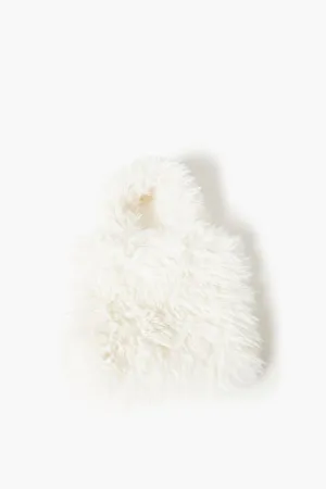 Forever 21 Women's Faux Fur Tote Bag White Forever 21