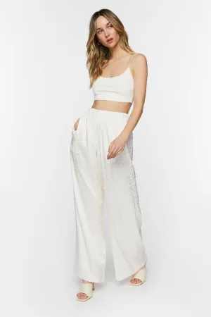 Forever 21 Women's Jacquard Cheetah Print Pants Ivory Forever 21