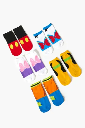Forever 21 Women's Mickey Mouse & Friends Ankle Socks Set Orange/Multi Forever 21
