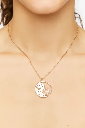 Forever 21 Women's Moon & Sun Pendant Necklace Gold Forever 21