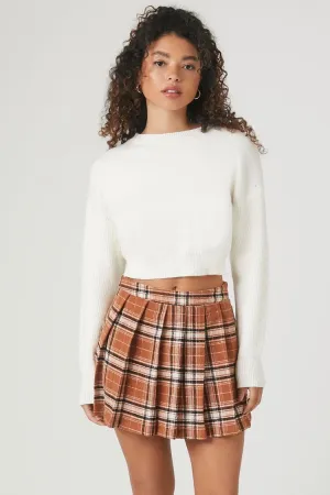 Forever 21 Women's Plaid Pleated Mini Skirt Rust/Multi Forever 21