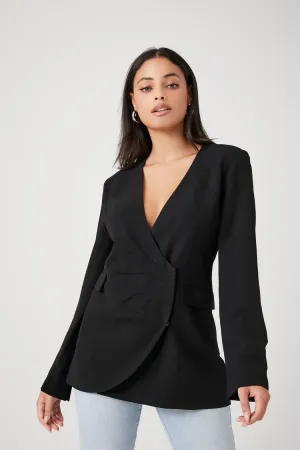 Forever 21 Women's Plunging Wrap Blazer Black Forever 21