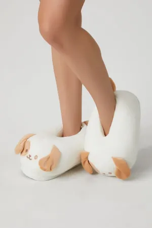 Forever 21 Women's Plush Dog House Slippers Beige Forever 21