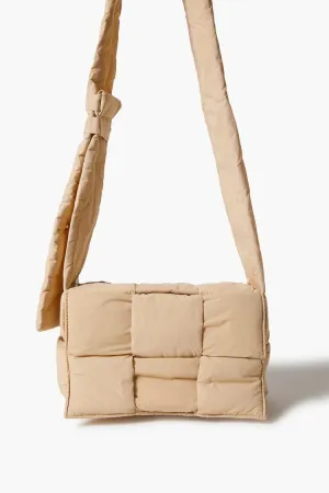 Forever 21 Women's Quilted Crossbody Bag Taupe Forever 21