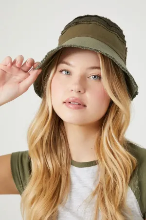 Forever 21 Women's Reworked Colorblock Bucket Hat Olive/Green Forever 21