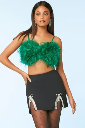 Forever 21 Women's Rhinestone Bow Mini Skirt Black Forever 21