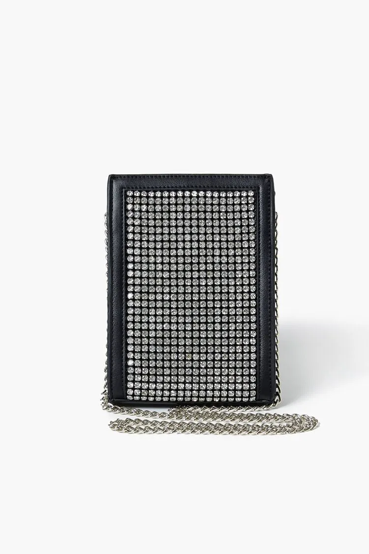 Forever 21 Women's Rhinestone Crossbody Bag Black Forever 21