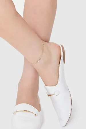 Forever 21 Women's Rhinestone Initial Charm Anklet Gold/I Forever 21