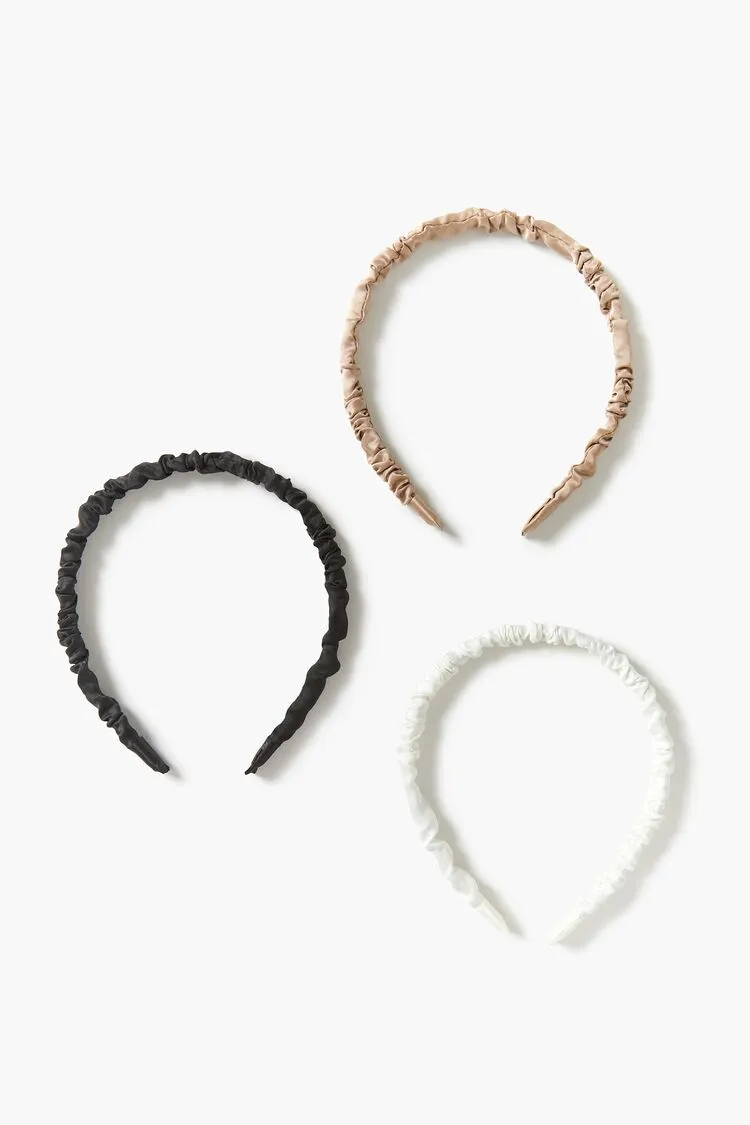Forever 21 Women's Ruched Satin Headband Set Black/Multi Forever 21