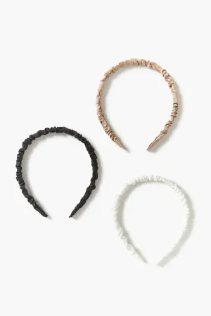 Forever 21 Women's Ruched Satin Headband Set Black/Multi Forever 21