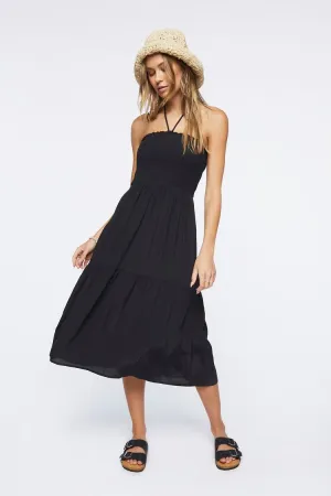 Forever 21 Women's Smocked Halter Midi Dress Black Forever 21