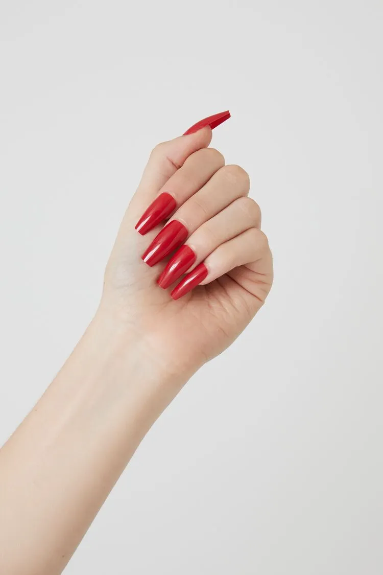 Forever 21 Women's Square Press-On Nails Red/Multi Forever 21