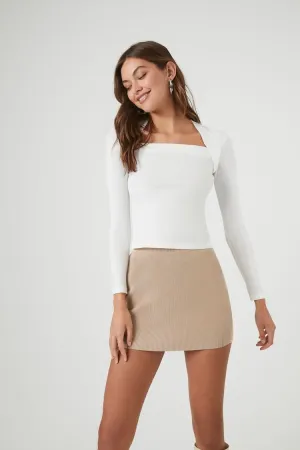 Forever 21 Women's Sweater-Knit Mini Skirt Beige Forever 21