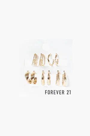 Forever 21 Women's Twisted Multi-Hoop Earring Set Gold Forever 21
