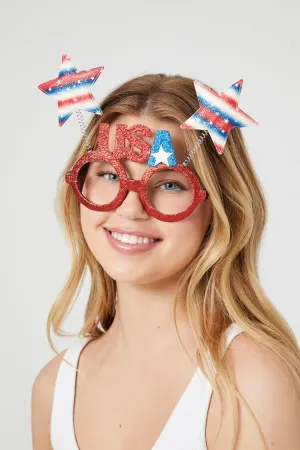 Forever 21 Women's USA Star Sunglasses Red/Multi Forever 21