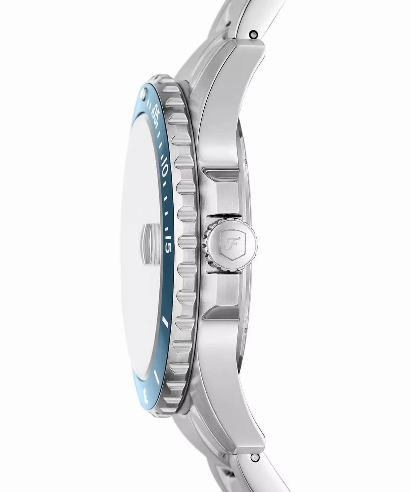 Fossil Blue Dive Gents Blue Dial Three-Hand Date Stainless Steel Watch