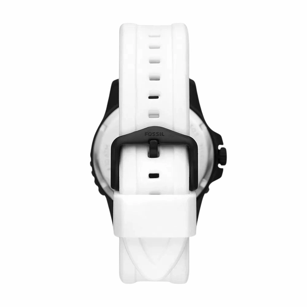 Fossil Blue Dive Three-Hand Date White Silicone Watch