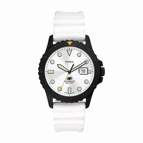 Fossil Blue Dive Three-Hand Date White Silicone Watch