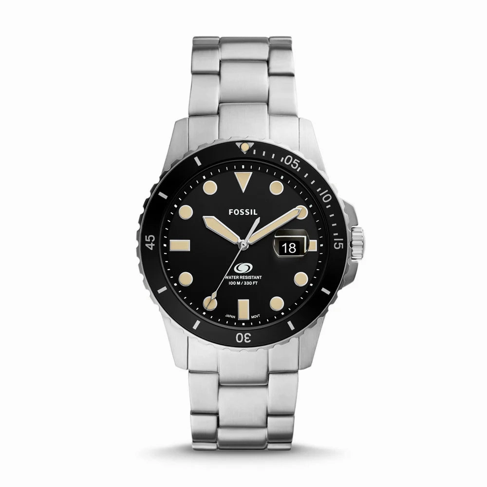 Fossil Blue Gents Three-Hand Date Stainless Steel Watch