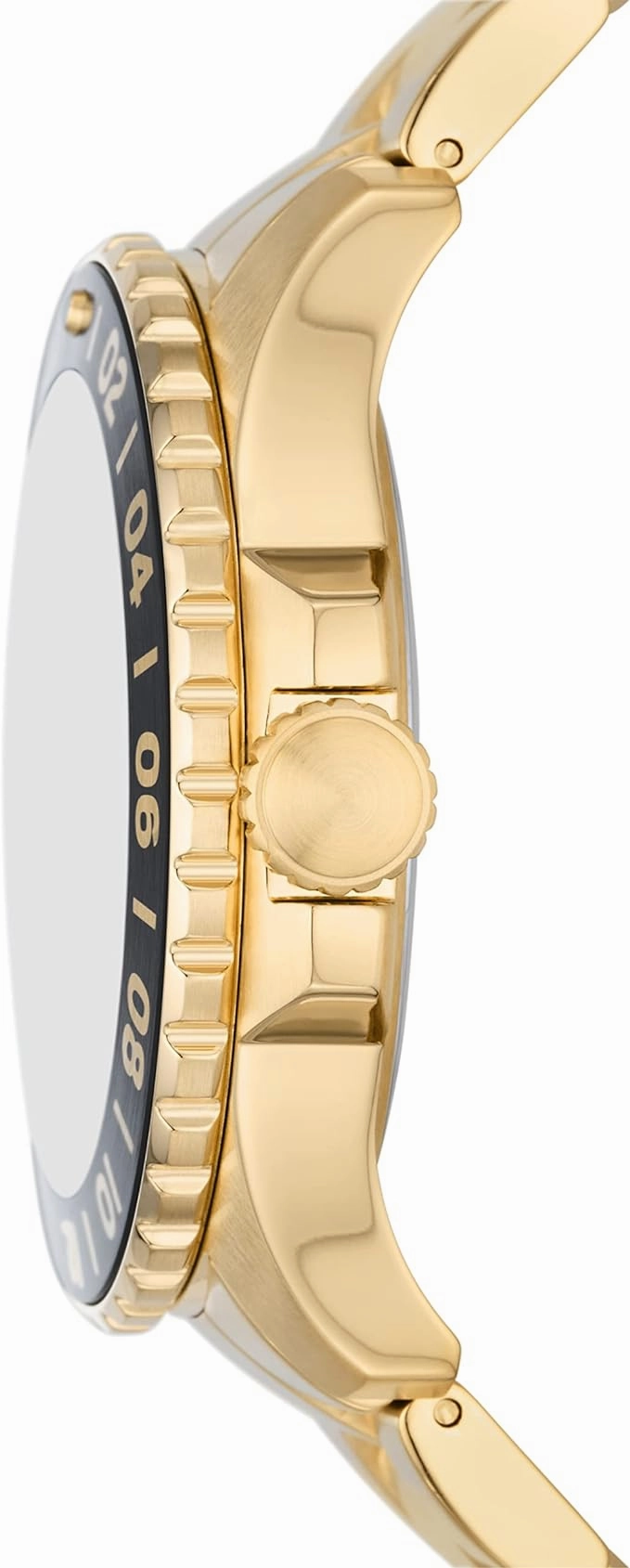 Fossil Blue GMT Gents Black Dial Gold-Tone Stainless Steel Watch