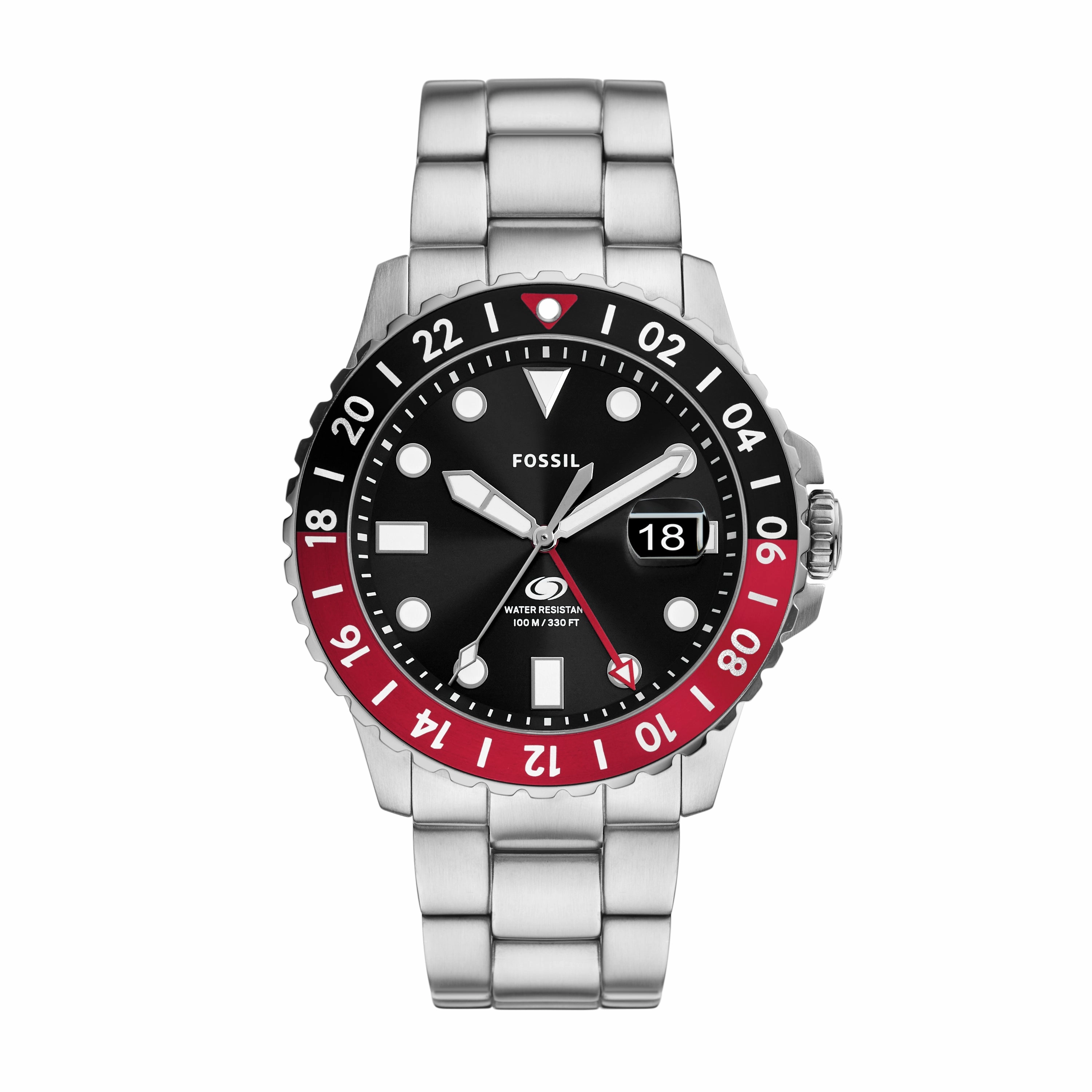 Fossil Blue GMT Stainless Steel Watch