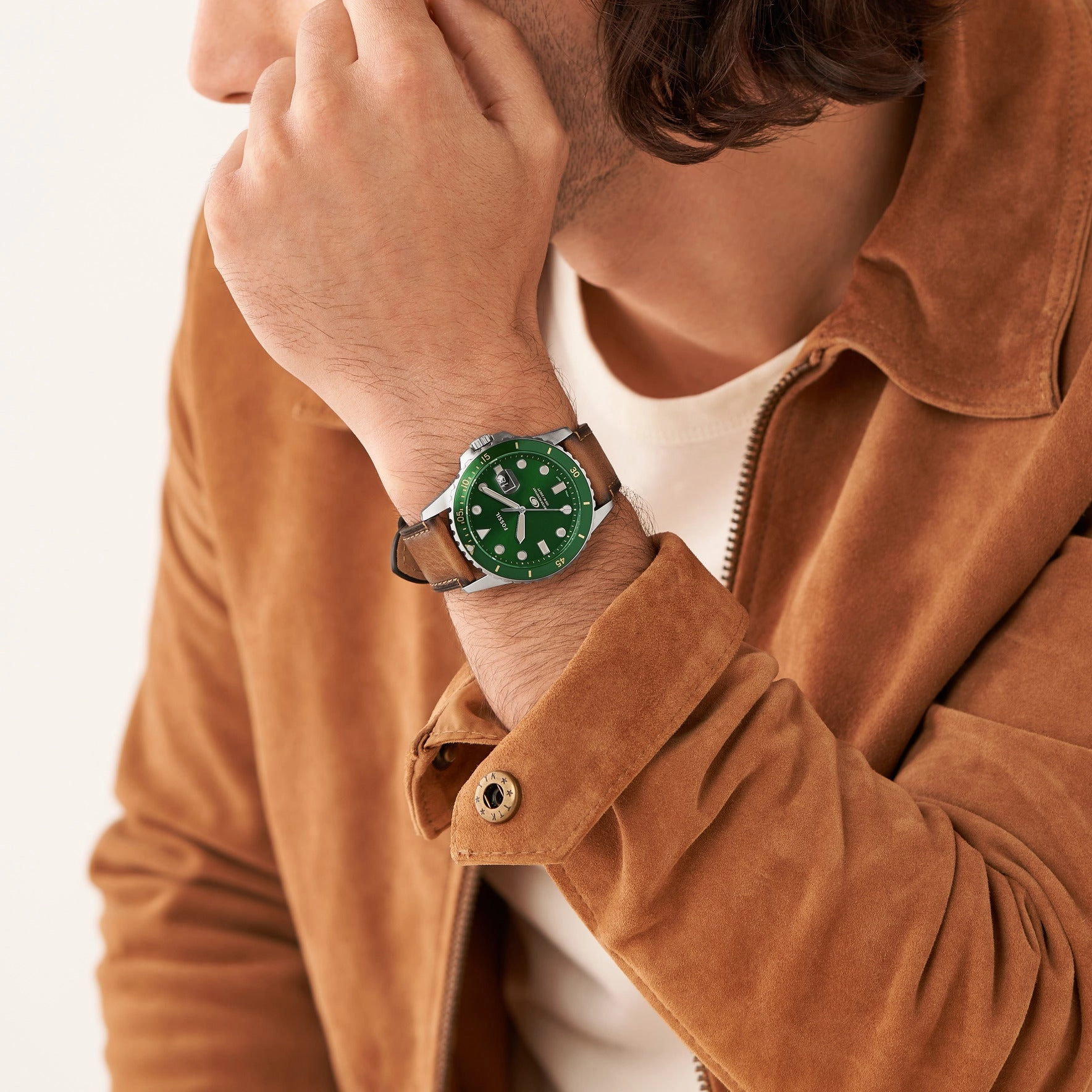 Fossil Blue Three-Hand Date Tan LiteHide? Watch