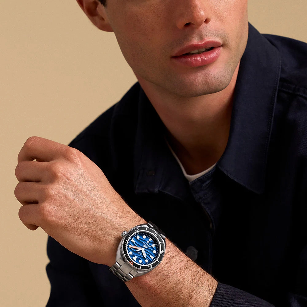 Fossil Breaker Gents Blue Dial Stainless Steel Watch