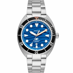 Fossil Breaker Gents Blue Dial Stainless Steel Watch