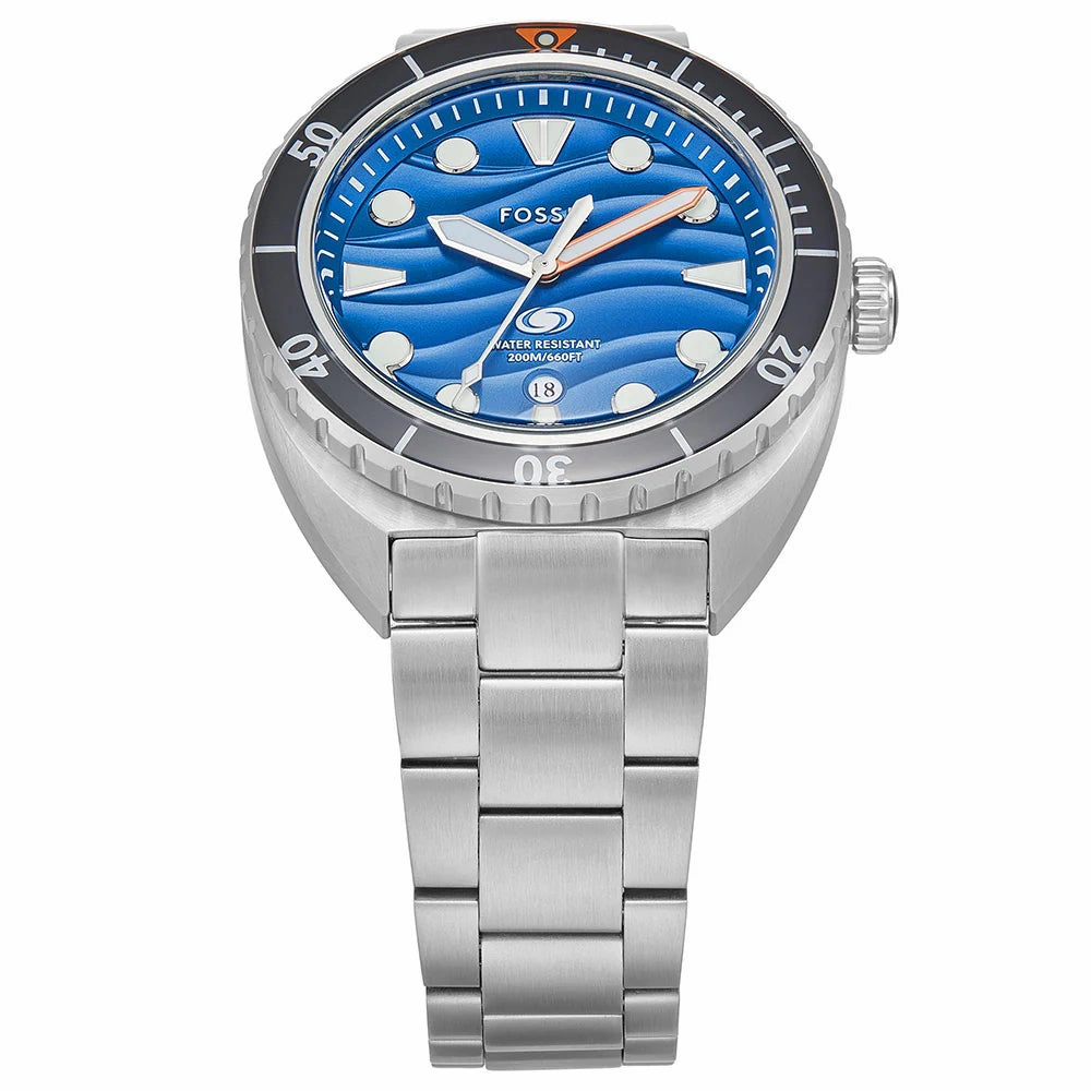 Fossil Breaker Gents Blue Dial Stainless Steel Watch