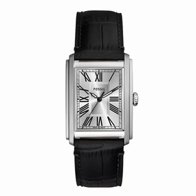 Fossil Carraway Gents Three-Hand Black Croco Leather Watch