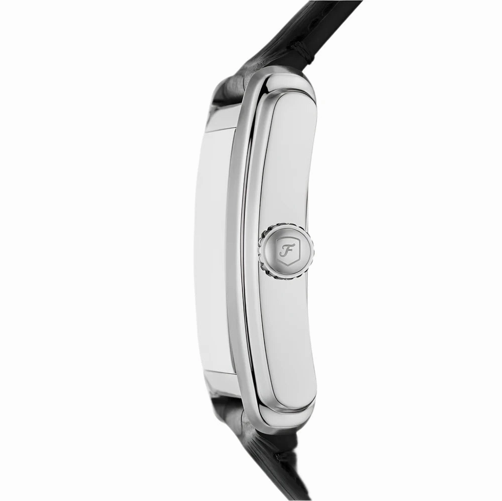 Fossil Carraway Gents Three-Hand Black Croco Leather Watch