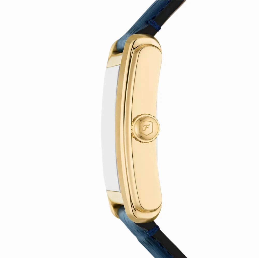 Fossil Carraway Gents Three-Hand Navy Croco Leather Strap Watch