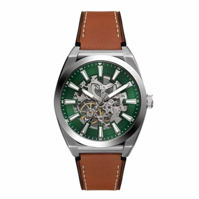 Fossil Everett Gents Automatic Brown Leather Strap Watch