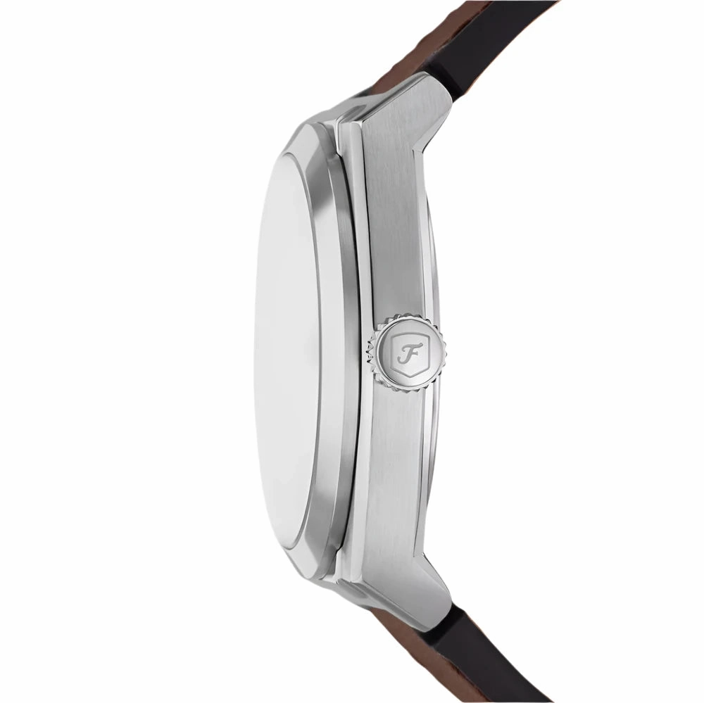 Fossil Everett Gents Three-Hand Date Brown Leather Watch