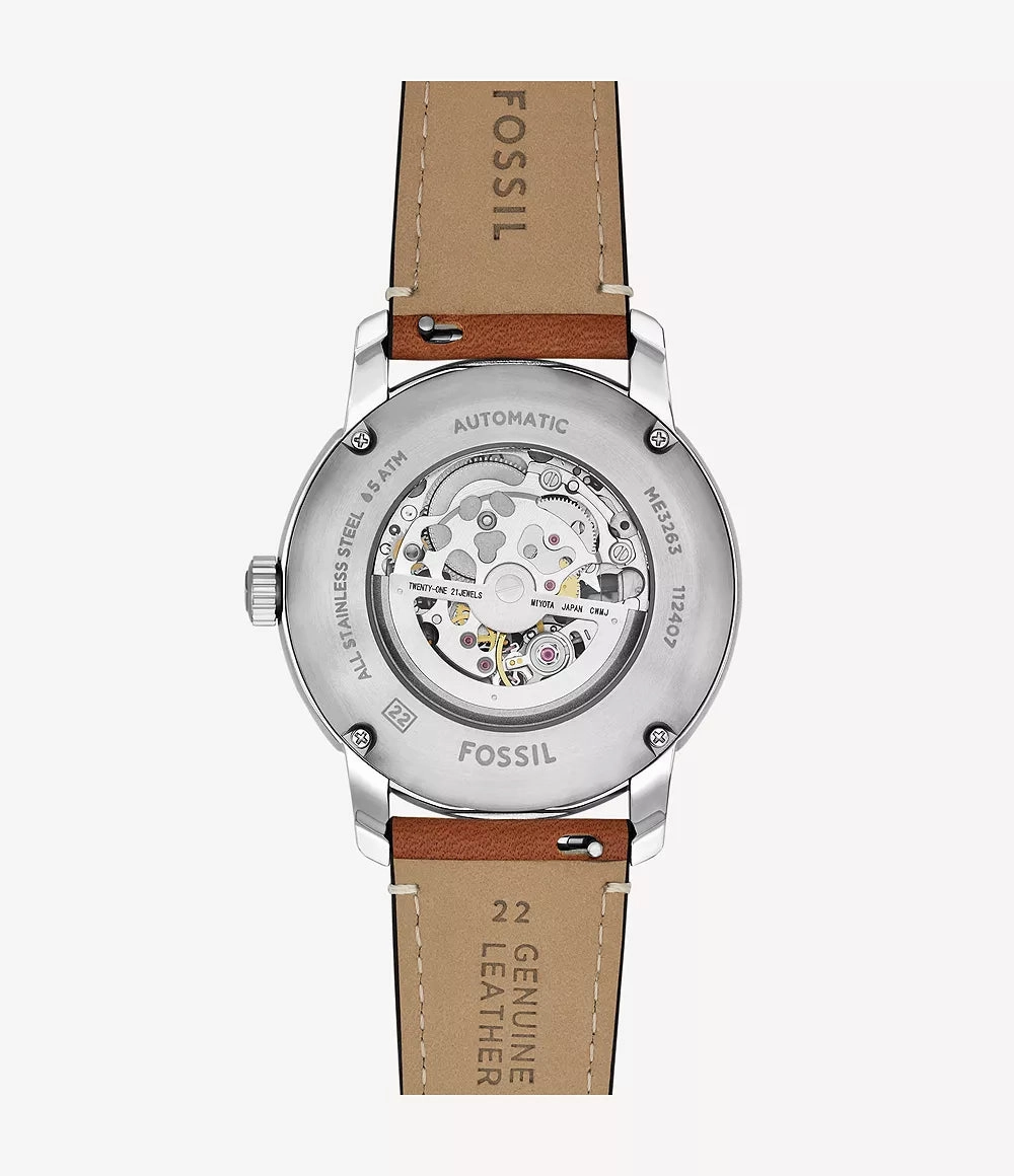 Fossil Heritage Gents Automatic Brown Leather Strap Watch