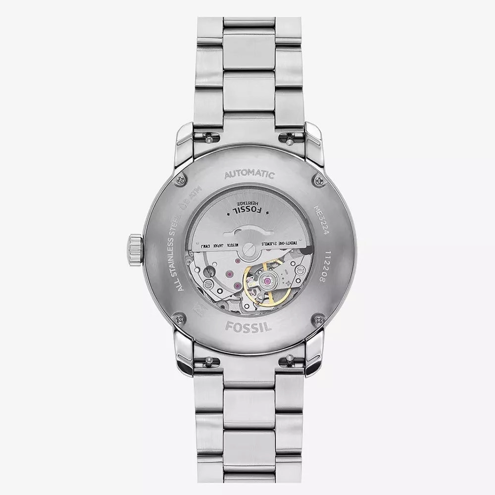Fossil Heritage Unisex Green Dial Stainless Steel Automatic Watch