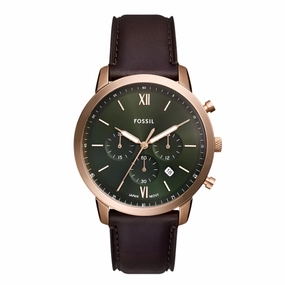 Fossil Neutra Chronograph Gents Green Dial Brown Leather Watch