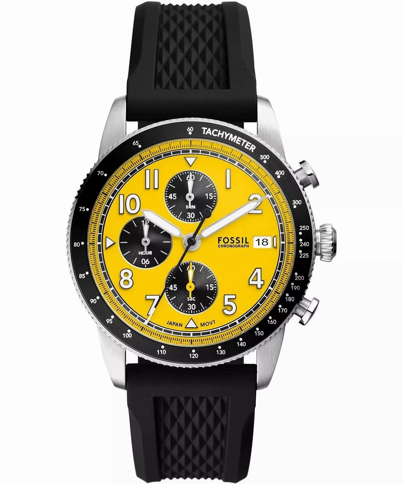 Fossil Sport Tourer Chronograph Gents Black Silicone Watch