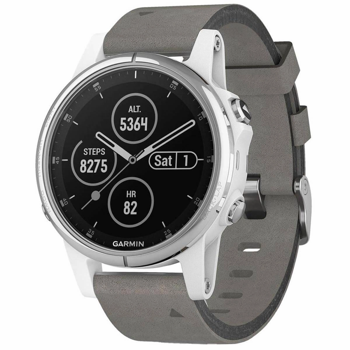 Garmin Unisex Smartwatch - fenix 5S Plus Multisport GPS Grey Strap | 010-01987-04