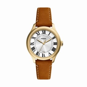 Gilmore Three-Hand Date Medium Brown Leather Watch