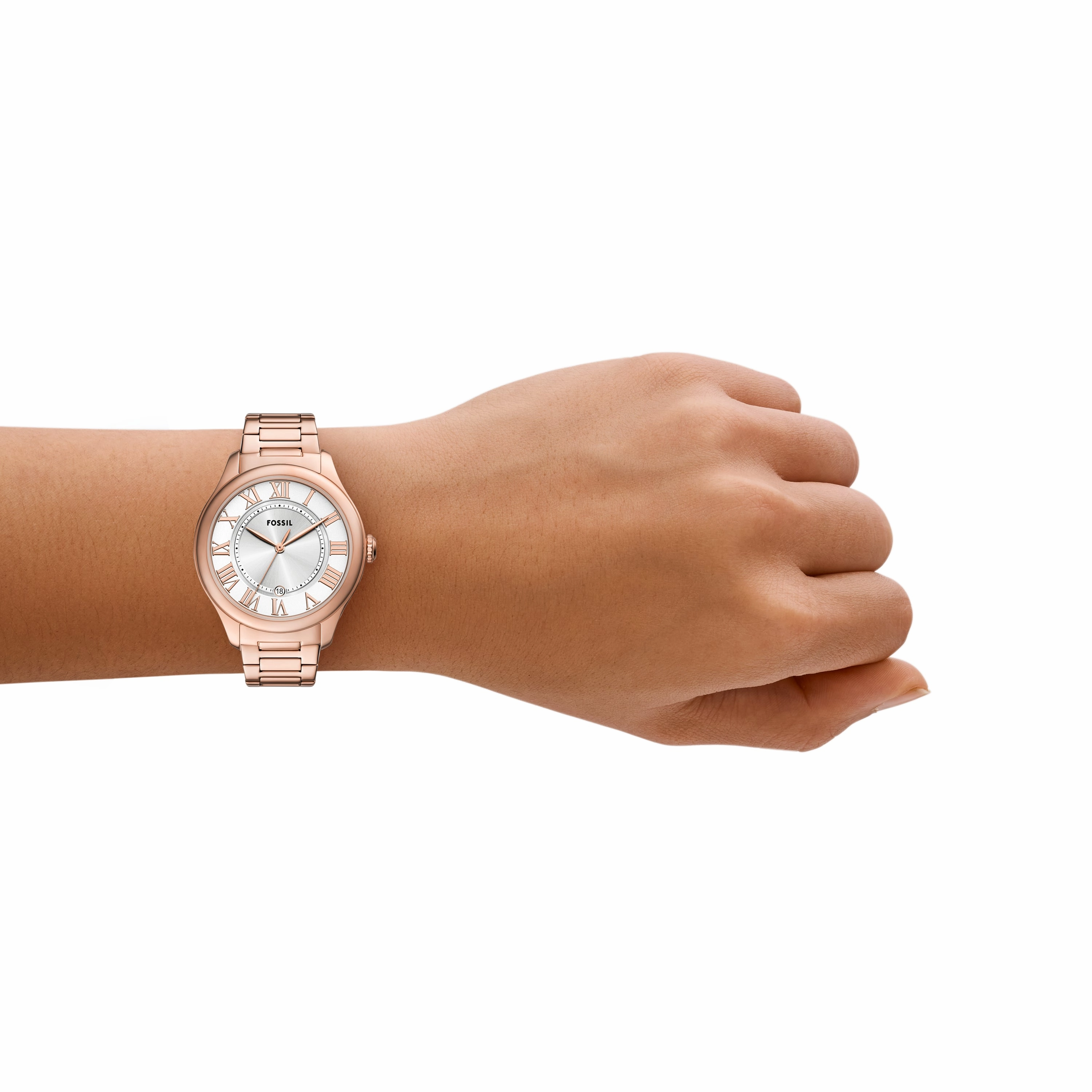 Gilmore Three-Hand Date Rose Gold-Tone Stainless Steel Watch