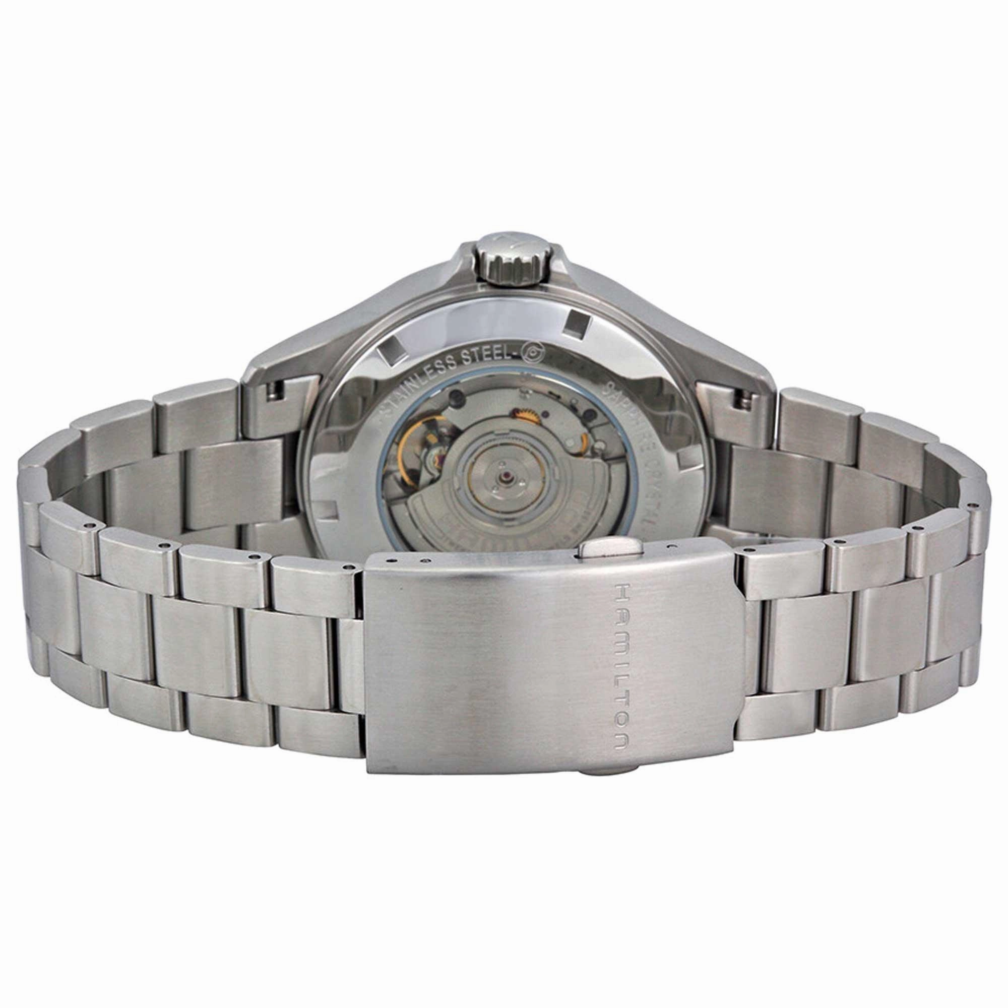 Hamilton Men's Watch - Khaki Navy Automatic Black Dial Steel Bracelet | H77615133